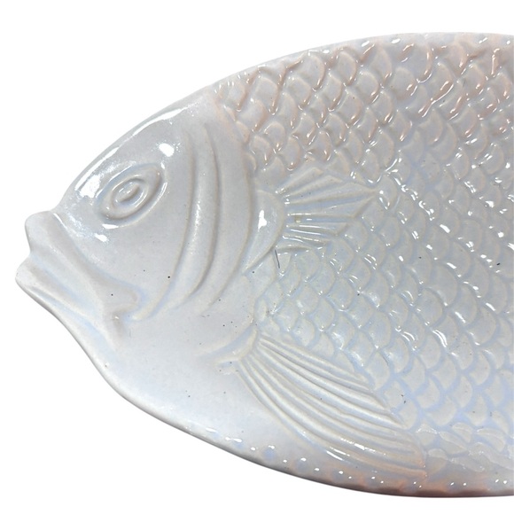 Vintage McCoy White Ceramic Fish Plate USA Baking Serving Platter 9374 - Picture 4 of 4